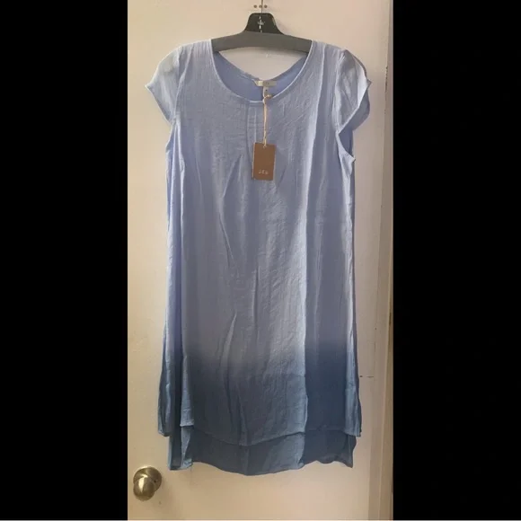 🌟 Dip Dyed Capsleeve Double Layered Dress - Picture 2 of 5